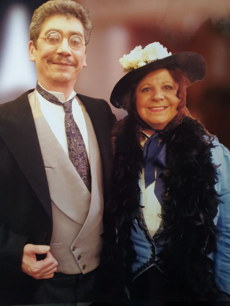 Couple in vintage clothing portrait.
